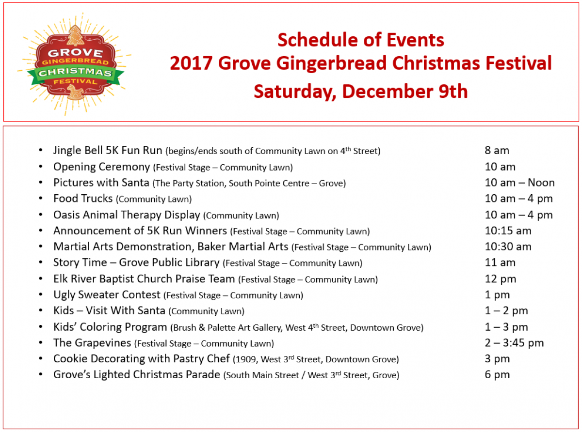 oklahoma, grove, christmas parade, food trucks, events
