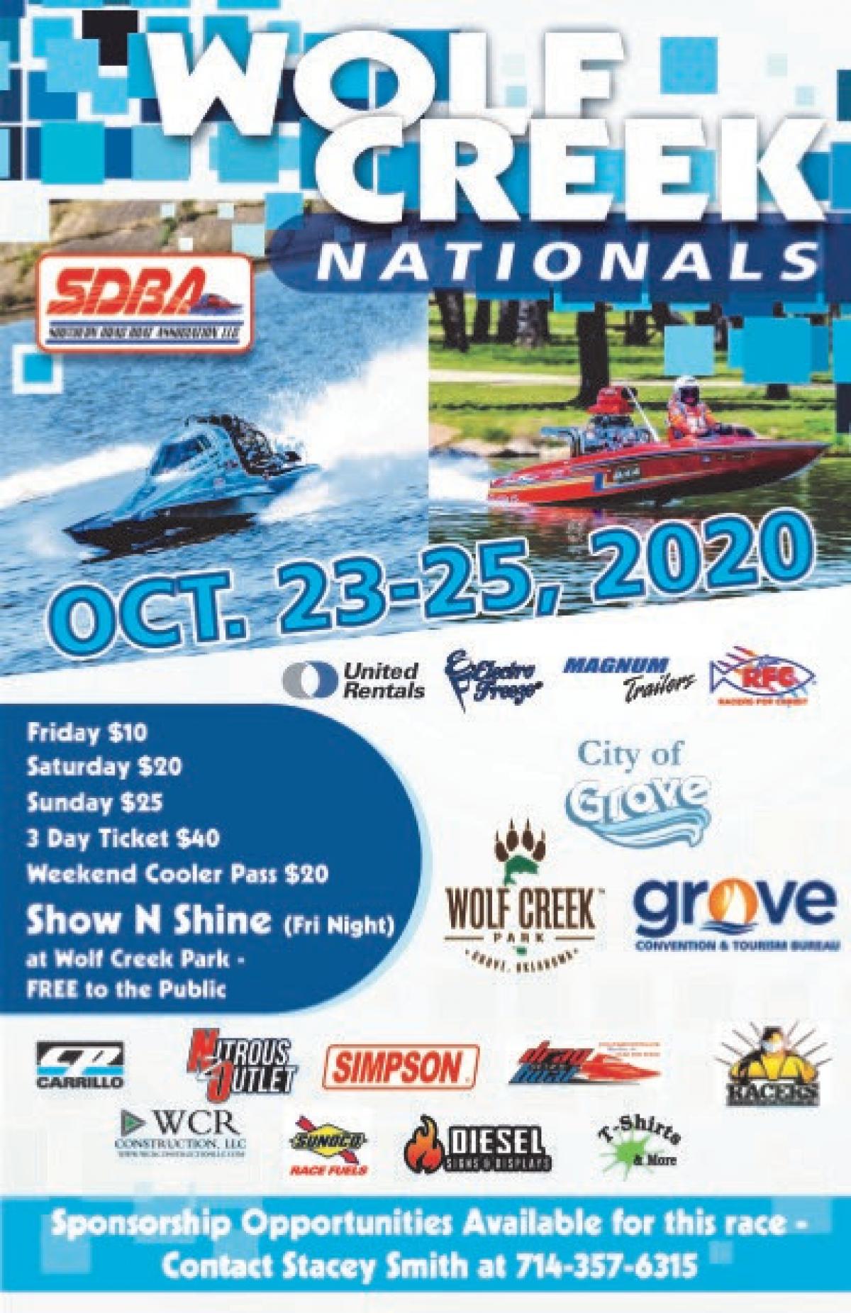 SDBA Drag Boat Races at Wolf Creek Park City of Grove Oklahoma