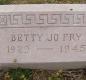 OK, Grove, Olympus Cemetery, Fry, Betty Jo Headstone